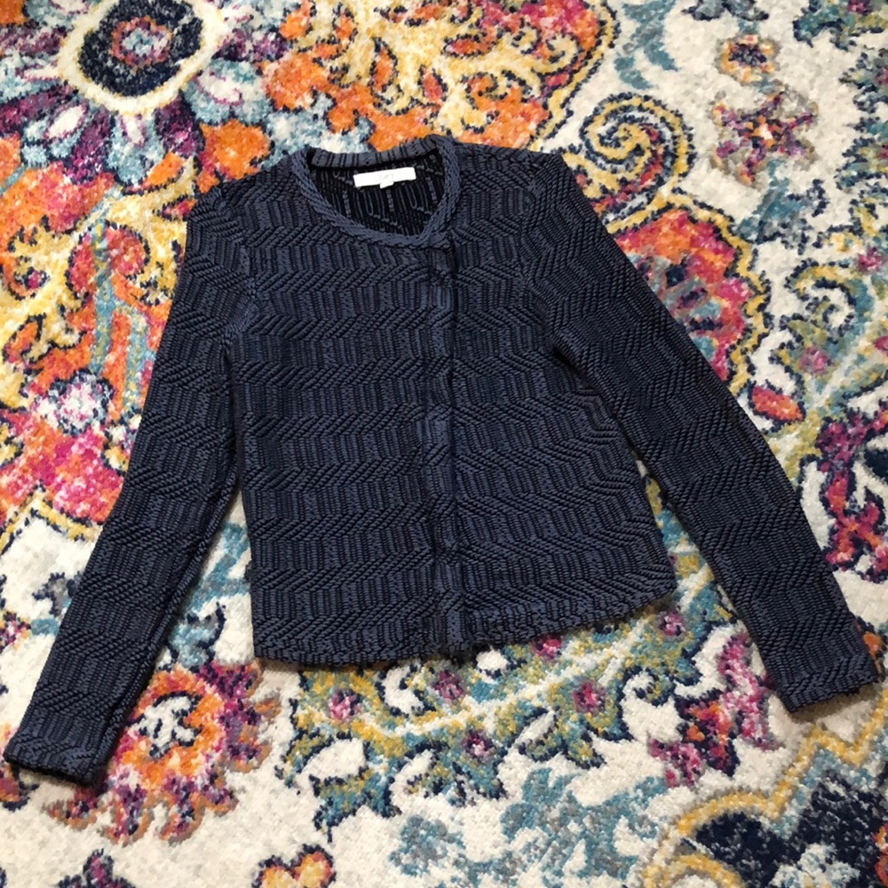 🎈Ann Taylor Loft Navy Asymmetric Zipper Blazer